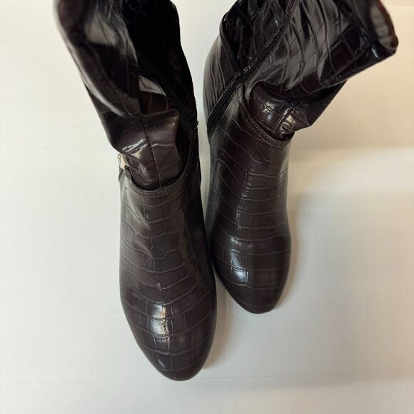 Karen Scott Womens 5 M Brown Heeled Snake Skin Style Boots NIB WE8 - Picture 7 of 8